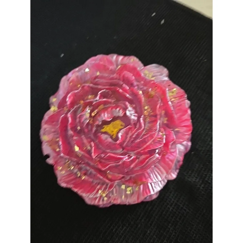 Resin 6 Inch Pink Gold Peony‎ Flower Decoration Gift. 583
